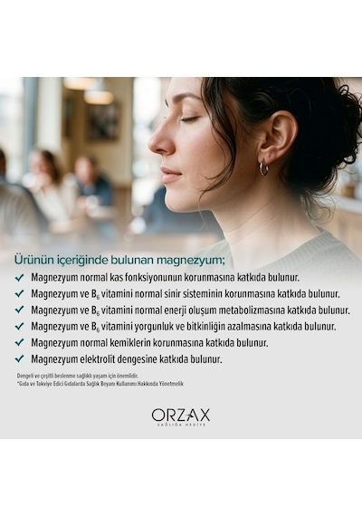 Orzax Ocean Magnezyum Complex Bisglisinat Malat Sitrat Taurat B6 P5p 60 Tablet - Takviye Edici Gıda