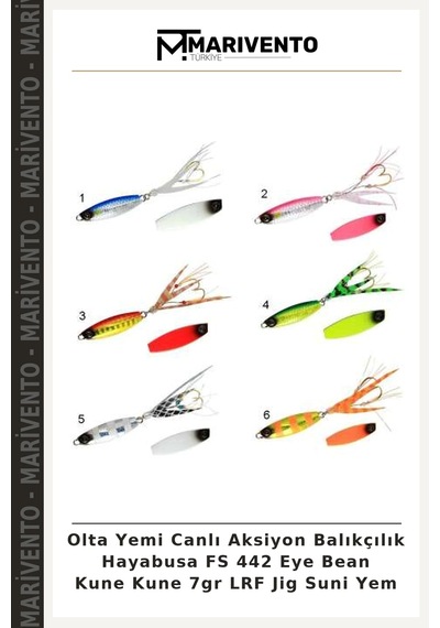 Olta Yemi Canlı Aksiyon Balıkçılık Hayabusa Fs 442 Eye Bean Kune Kune 7gr Lrf Jig Suni Yem
