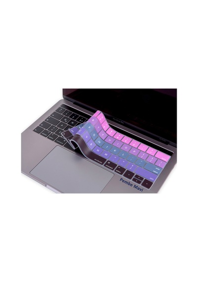Apple Uyumlu MacBook Pro TouchBar Klavye Koruyucu 13-15inc US İngilizce Ombre