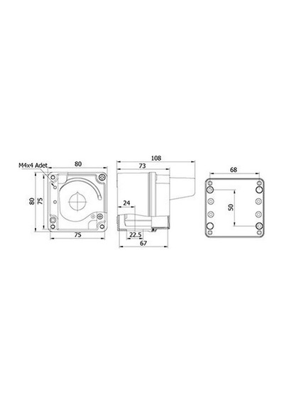 Mete Enerji 80x80x73 Buton Kutusu Korumalı 1 Li 402605