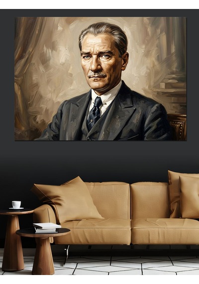 Ulu Önder Mustafa Kemal Atatürk Dekoratif Kanvas - Mdf Ahşap Tablo