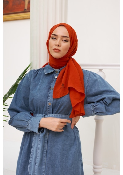 Silk Home Organik Jazz Şal 78003-14 Kiremit