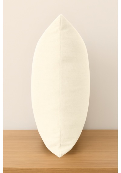 Luna Serisi Kadife Dokulu Kırlent Kılıfı 30 X 50 Cm - Krem