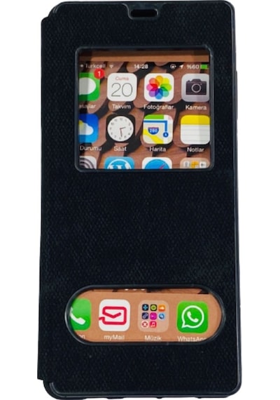 Huawei P40 Lite E Kapakli Pencereli Kilif 411145243