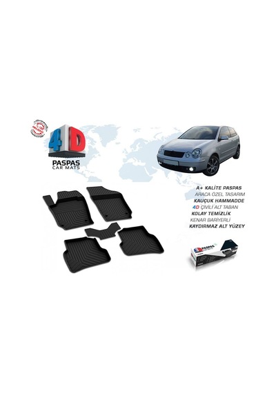 Vw Polo 4D Havuzlu Paspas Siyah 1999-2005 Arası