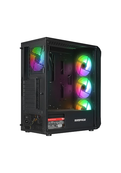 Rampage Compact 750W 80+ Bronze Rgb Fan Atx Mıd Tower Oyuncu Kasası