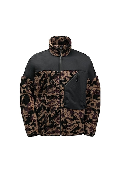 Jack Wolfskin Maarweg Print Jkt Erkek Outdoor Peluş Ceket 1711231-8889 Siyah