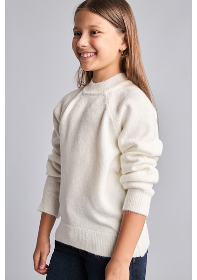 Defacto Reglan Kol Bisiklet Yaka Triko Basic Kazak Kız Çocuk H8406a826auer103 Ekru-er103