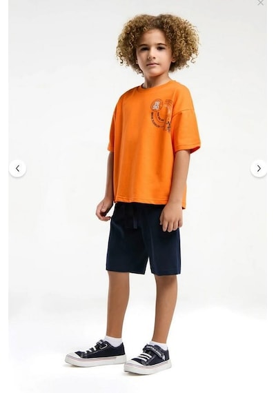 Aykidsclup U.s. Polo Assn Erkek Çocuk Turuncu Bermuda Takım 2053-