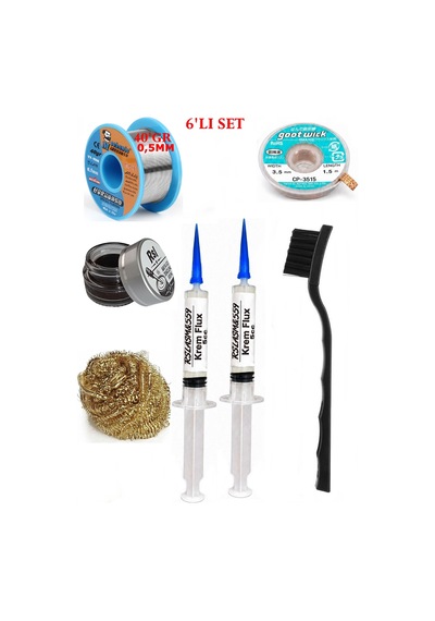 Lehimleme Seti 40 G 0,5 Mm Lehim Teli Cp-3515 Lehim Fitili Flux Lehim Toplama Tek Fırça Seti Tk185