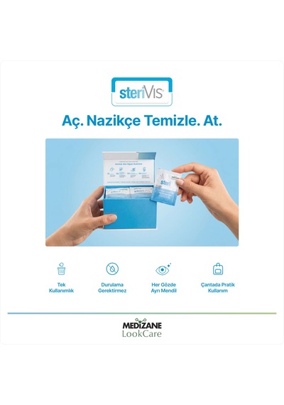 Medizane Lookcare Sterivıs Hassas Göz Temizleme Mendili 30lu