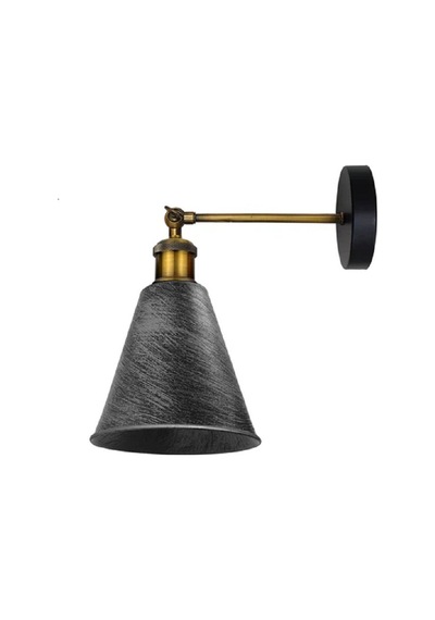 Riolight Vintage1,rustik1 Fırçalı Gri Patinalı Eskitme Mafsallı Hareketli Başlık Metal Duvar Aplik Rio Light