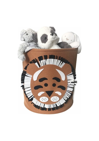 Springsun Lion Desenli 34l Yüksek Kapasiteli Yıkabilir Felt Depolama Sepeti - Kirli Giyim Çöpü, Kitap Kutusu 35x35cm Diğer