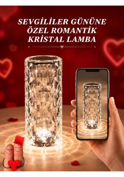 Sevgililer Günü İçin Hediye Kristal Lamba Sevgiliye Hediye Usb Şarjlı Gece Lambası Kopya Çoklu Renk