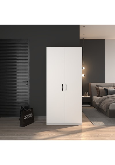 2 Kapaklı Elbise Dolabı Beyaz80 Beyaz