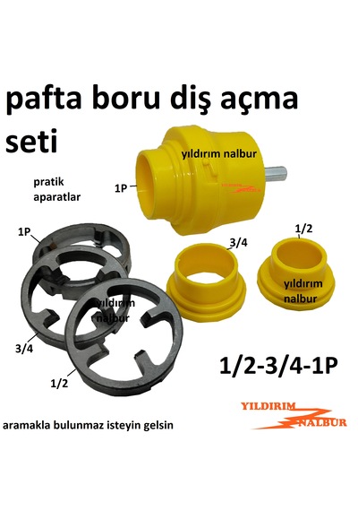 Pafta Seti Tesisat Boru Diş Açma Set 3 Parça 1/2 - 3/4 - 1 Parmak