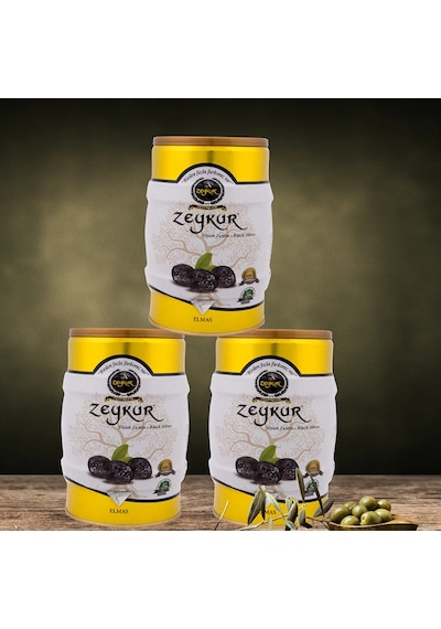 Zeykur Elmas Siyah Zeytin Teneke 3 x 1 KG