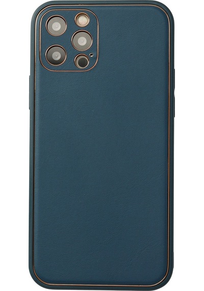 Newface Apple Uyumlu iPhone 12 Pro Max Kılıf Coco Deri Silikon Kapak - Mavi Mavi