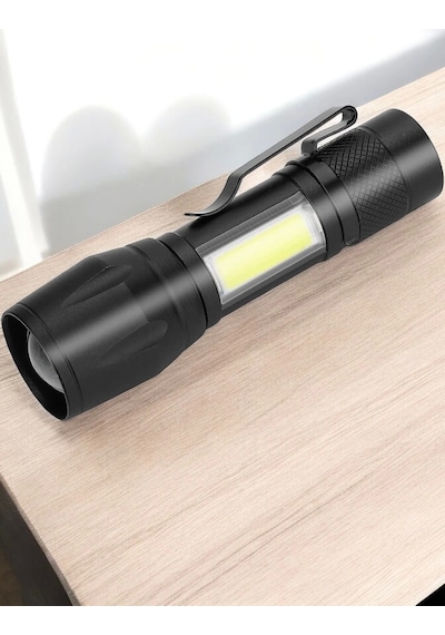 El Feneri Led Usb Şarjlı Zoom Mini Led Işık Acil Durum Feneri Çok Renkli