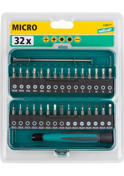 Wolfcraft 1389000 Mikro Tornavia Bits Uç Seti 32p