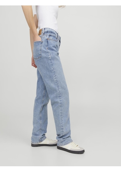 Jack & Jones Jjxx Yüksek Bel Bol Paça Straight Kadın Denim Pantolon 12229033 Mavi