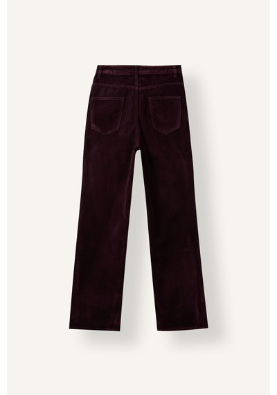 Defacto Yüksek Bel Straight Fit Gabardin Pantolon I8247ax26aubr171 Bordo-br171