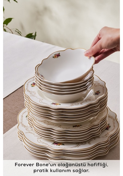 Karaca  Forever Bone Antique 24 Parça 6 Kişilik Yemek Takımı