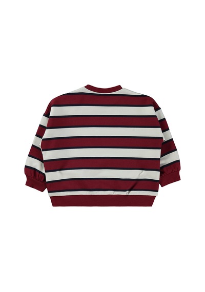 Civil Baby Çizgili 6-18 Ay Sweatshirt Koyu Bordo