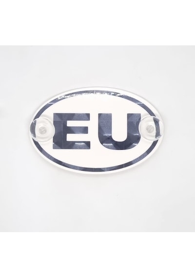 Eu Harfi Vantuzlu Oval Dekor Pleksi Plaka Özel Aynalı Yazı