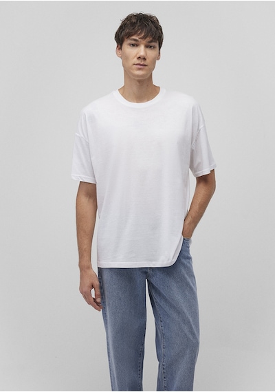 Mavi - 2Li Oversize Basic Tişört Seti 0612162-620 Beyaz