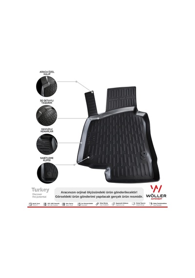 Vw Passat B6 Paspas 2005 - 2010 Arası 3D Havuzlu Wöller Paspas