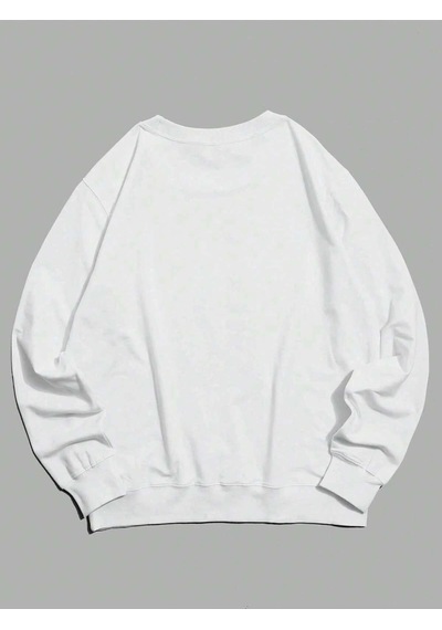 Adrift Car Print Drop Shoulder Sweatshirt Beyaz Beyaz