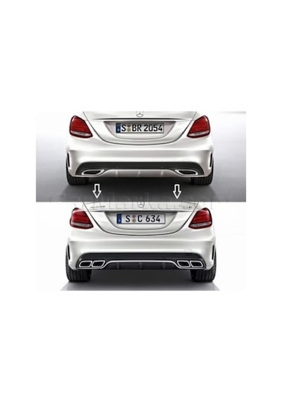 Mercedes C Serisi W205 C63 Arka Tampon Difüzörü Amg Uyumlu 2014-2019 Arası