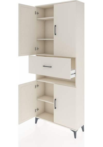 Arges Dolap 5 Raflı Tek Çekmeceli 4 Kapaklı 88x30x221 Aytaşı-... Aytaşı