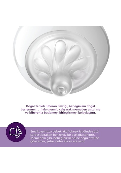Doğal Tepkili Natural Response 2'li Biberon Emziği No:5 6+ Ay