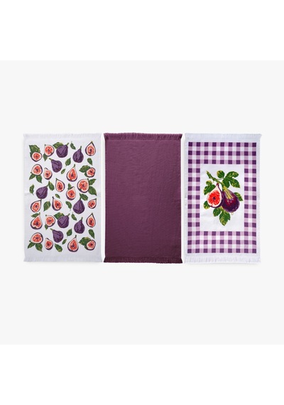 Figella 3'lü Mutfak Havlu Seti Baskılı 40x60 Renkli-40x60
