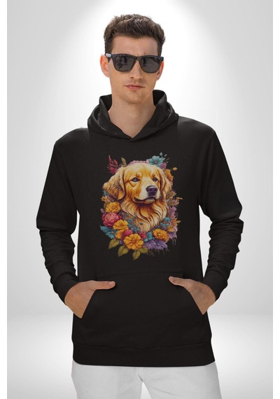 Golden Çiçekli Baby Face Kadın Erkek Siyah Kapüşonlu Sweatshirt Hoodie Siyah Golden Çiçekli Baby Face Kadın Erkek Siyah Kapüşonlu Sweatshirt Hoodie Siyah