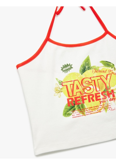 Koton Pamuklu Kolsuz Baskılı Bağcıklı Crop Dar Kesim Halter Yaka Bluz Ekru 5sal30131ık Ekru Koton Pamuklu Kolsuz Baskılı Bağcıklı Crop Dar Kesim Halter Yaka Bluz Ekru 5sal30131ık Ekru