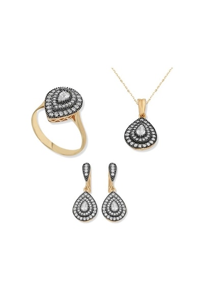 Gümüş Elmas Montürlü Damla Set