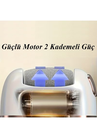 Şarjlı Topuk Nasır Giderici 2 Kademeli 2 Başlıklı Ayak Yumuşatıcı Törpü Ayak Bakım Seti