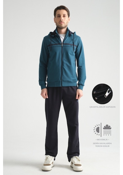 Shooter Sportswear Shooter Premium Dik Yaka Rahat Form Klasik Paça Erkek Eşofman Takımı Petrol Mavisi Shooter Sportswear Shooter Premium Dik Yaka Rahat Form Klasik Paça Erkek Eşofman Takımı Petrol Mavisi