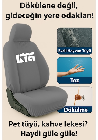 Kia Soul İle Uyumlu Oto Koltuk Kılıfı İle Aracinizi Yenileyin Konforu Ve Kaliteyi Yasayin Gri Gri