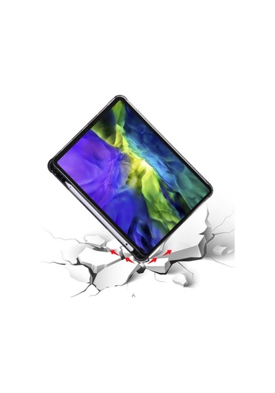 Apple Uyumlu iPad Pro 12.9 Inç 5. Ve 6. Nesil 2021 / 2022 M2 Çip Kalem Bölmeli Standlı Silikon Kılıf Kılıf