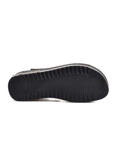 Ayakmod 07-109 Rr Siyah Kalın Taban Kadın Anatomik Sandalet 001