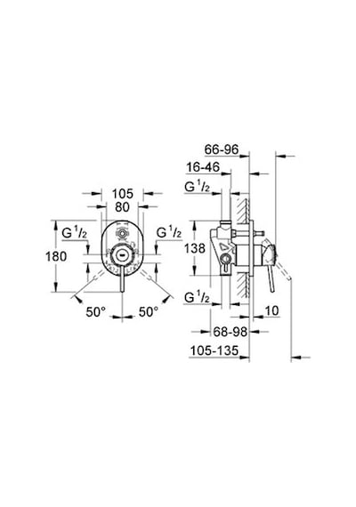Grohe Bauclassic Ankastre Banyo Duş Bataryası - 29047000 Krom