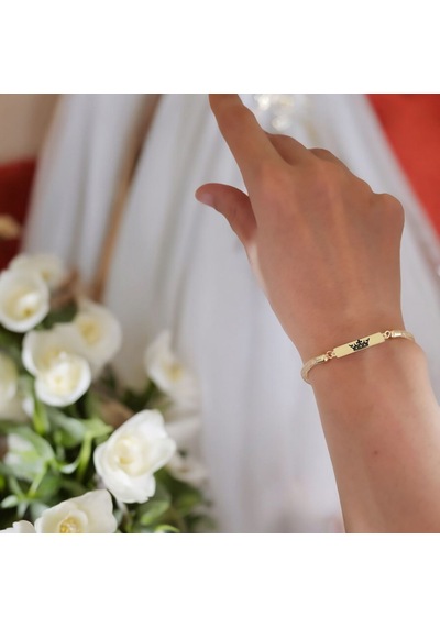 Archin Krallık Tacı Temalı Hasır Kordonlu 14 Ayar Altın Plakalı Dikdörtgenli Hediye Bileklik-402sembol Krallık Tacı Archin Krallık Tacı Temalı Hasır Kordonlu 14 Ayar Altın Plakalı Dikdörtgenli Hediye Bileklik-402sembol Krallık Tacı