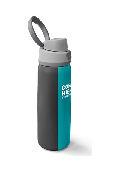 Coral High Renkli Çizgili Desenli Pipetli Ve Direkt İçim Çelik Termos 800 Ml 38556 Gri - Siyah