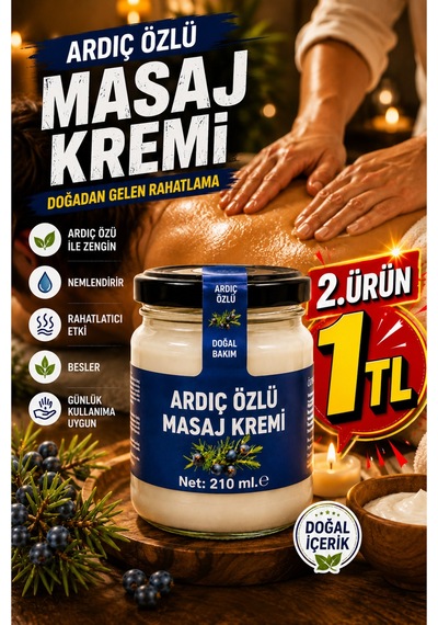 Ardıç Özlü Masaj Kremi 210 Ml Doğal İçerikli Ferahlatıcı Masaj Kremi Günlük Kullanıma Uygun