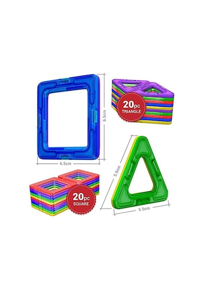 Desire Deluxe Manyetik Blok Seti Stem & Montessori Eğitim Seti Okul Öncesi Ve İlkokul Çocukları İçin Sınırsız Yaratıcılık Bpa İçermez 3+ Yaş 40 Parça