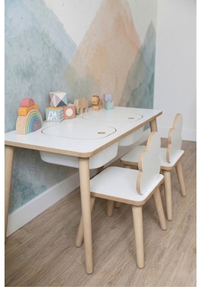 Montessori Çocuk Masası-oyun Masası-aktivite Masası-etkinlik Masası Takımı 2 Bulut Sandalye Beyazblt Beyaz Montessori Çocuk Masası-oyun Masası-aktivite Masası-etkinlik Masası Takımı 2 Bulut Sandalye Beyazblt Beyaz